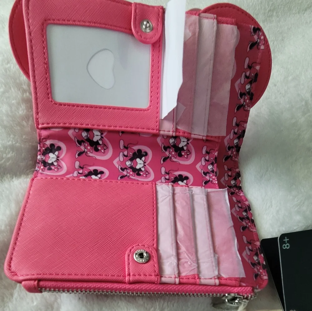 NWT-Disney Loungefly Pink Heart Wallet - Picture 5 of 12